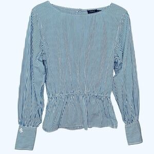 POLO Ralph Lauren Striped Peplum Blouse – Size XS